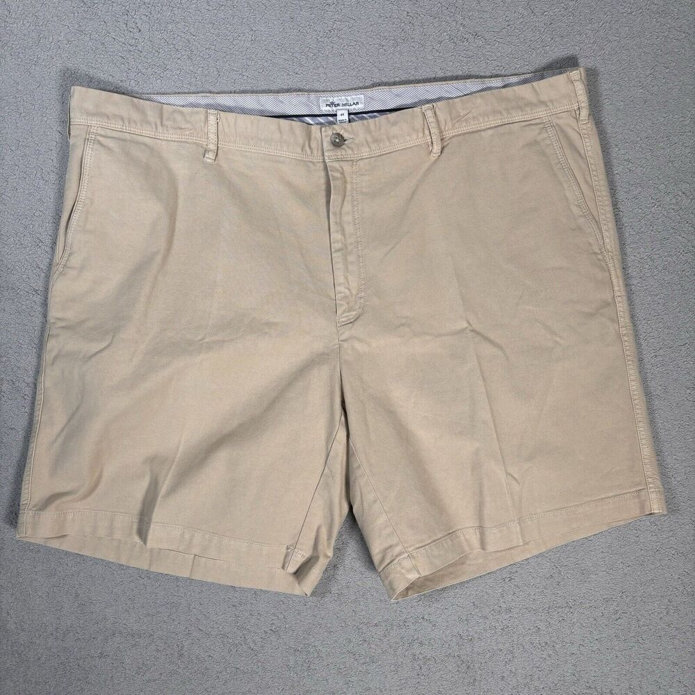Peter Millar Men’s Crown Vintage Canvas Shorts Size 44 Khaki 8” Inseam Golf Prep